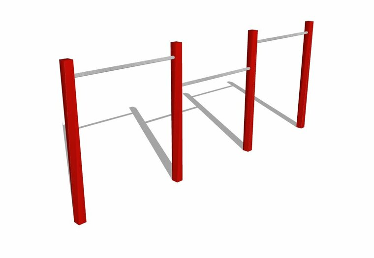 Duikelrek - Trio - staal - rood