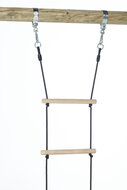 Touwladder-zwart gevlochten touw- 6 sporten