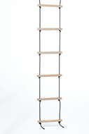 Touwladder-zwart gevlochten touw- 6 sporten