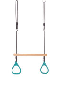 Houten-ringtrapeze-kunststofringen-turquoise