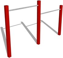 Duikelrek - Duo - staal - rood