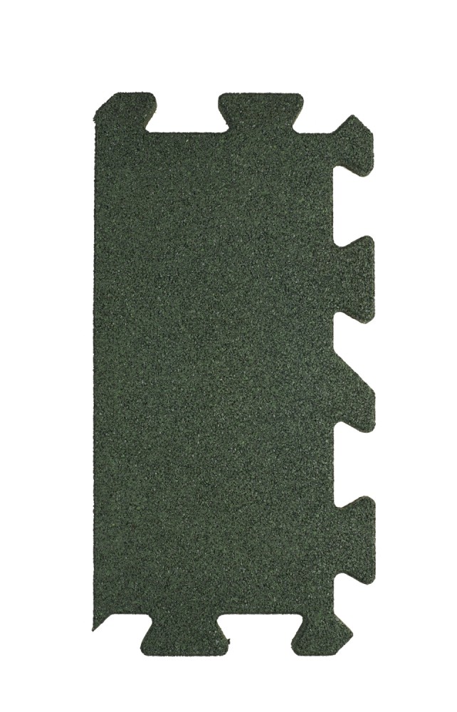 Rubber-tegel-puzzel - zijstuk - 25mm - groen