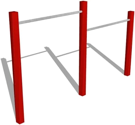 Duikelrek - Duo - staal - rood