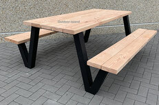 Douglas-Staal Picknicktafel Model W Douglas-Staal Picknicktafel Model W