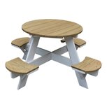 UFO Picknicktafel Rond Bruim/Wit UFO Picknicktafel Rond Bruim/Wit