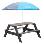 Nick Picknicktafel Antraciet/Grijs - Parasol Blauw/Grijs Nick Picknicktafel Antraciet/Grijs - Parasol Blauw/Grijs
