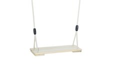 Grenen schommelzitje met beige gevlochten touw Grenen schommelzitje met beige gevlochten touw