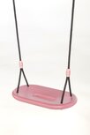 Ergonomisch Schommelzitje XXL lichtroze met zwart gevlochten touw Ergonomisch Schommelzitje XXL lichtroze met zwart gevlochten touw