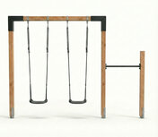 Exit Linea 85 dubbele houtenschommel met duikelrek