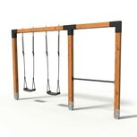 Exit Linea Robuust 110 dubbele houtenschommel met duikelrek