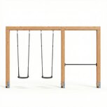 Exit Linea Massiv 140 dubbele houten schommel met duikelrek