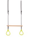 Houten ringtrapeze met kunststof ringen Limoengroen