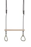 Houten ringtrapeze met kunststof ringen Pastelgroen