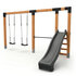 Exit Linea Robuust 110 dubbele houtenschommel met duikelrek en glijbaan_