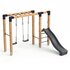 Exit Linea Robuust 110 houten monkeybar met dubbele schommel met glijbaan_